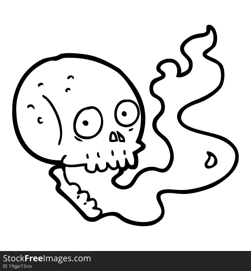 cartoon haunted skull. cartoon haunted skull