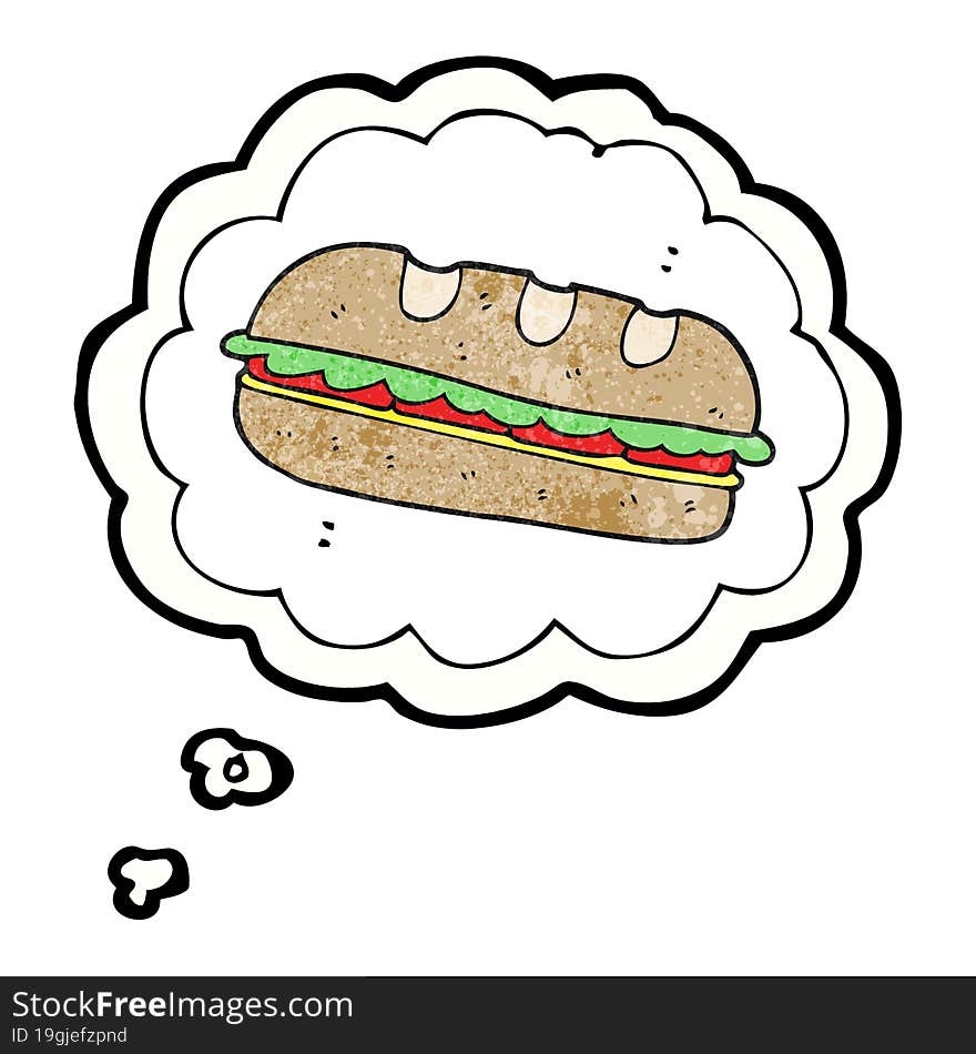 thought bubble textured cartoon huge sandwich