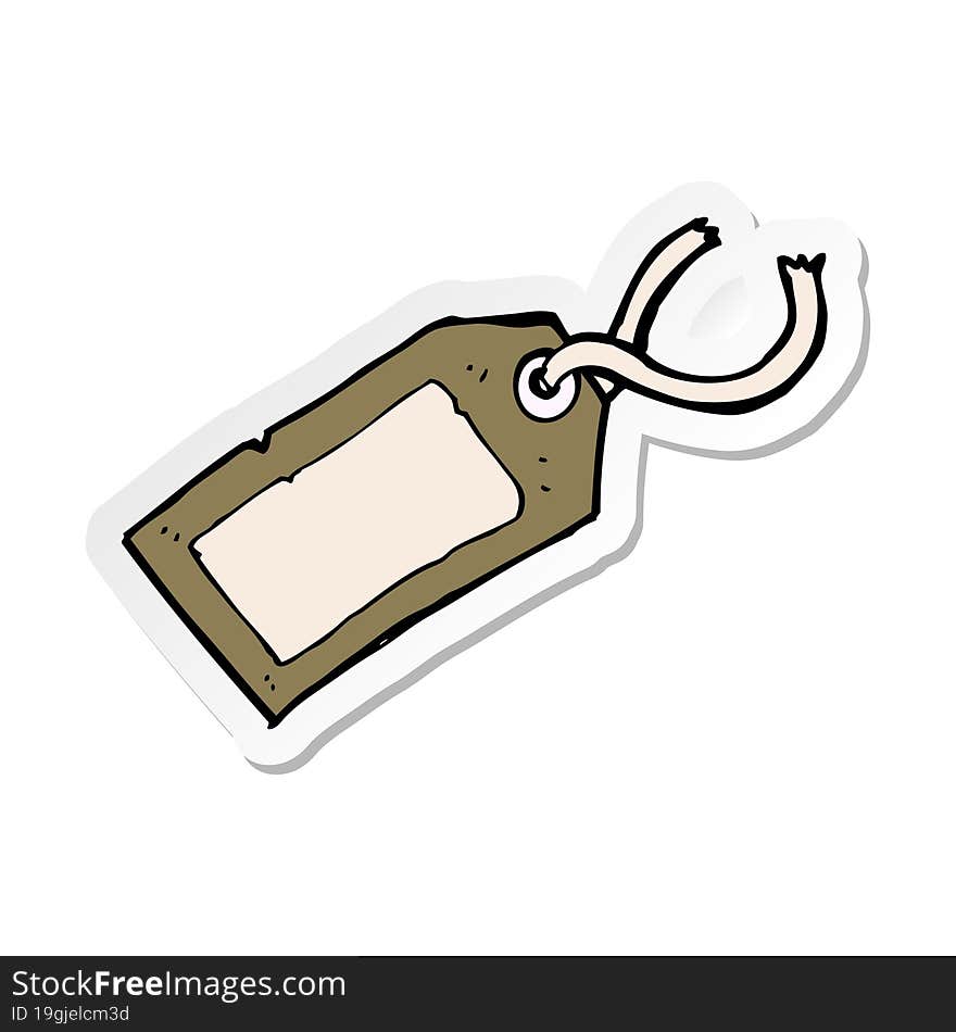 sticker of a cartoon luggage tag