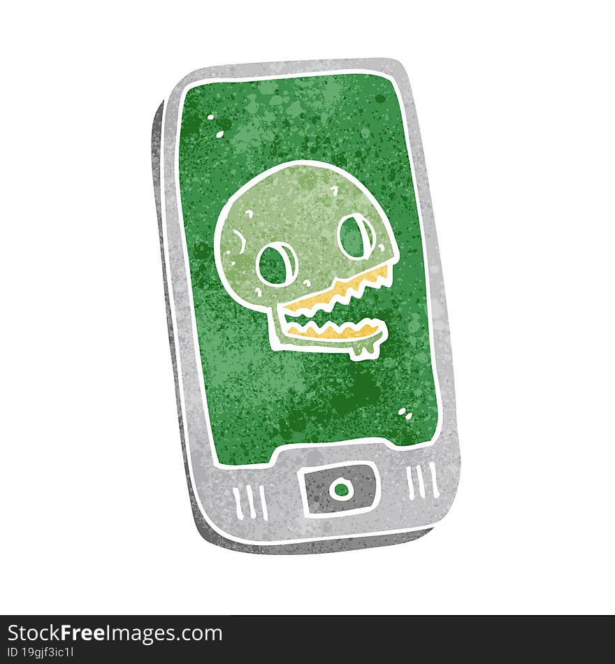 cartoon virus on mobile phone