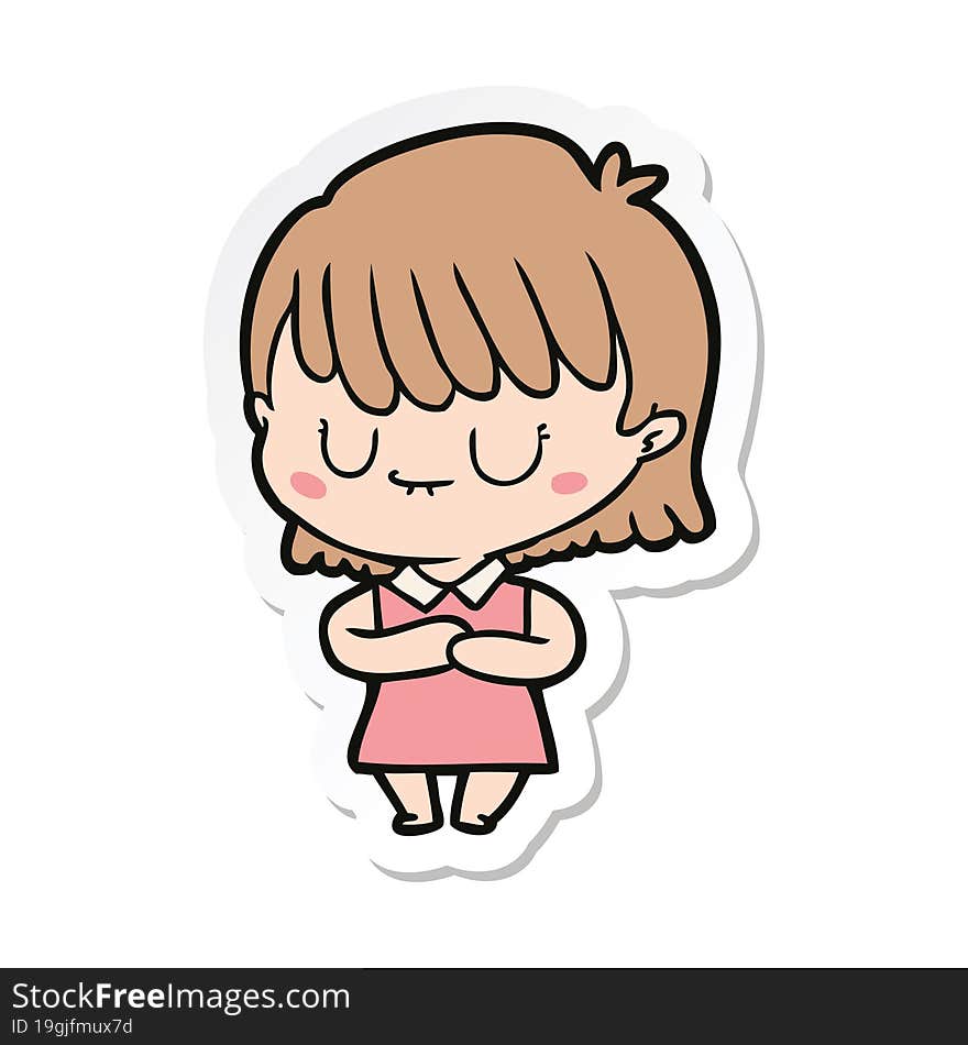 sticker of a cartoon woman