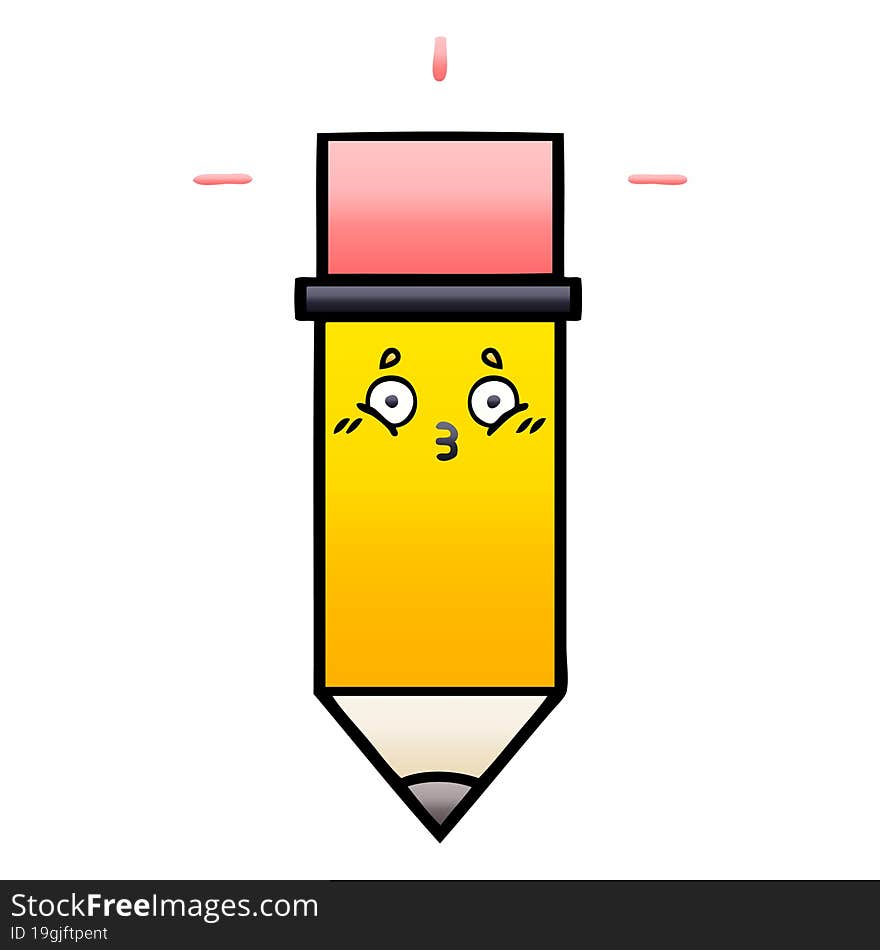 gradient shaded cartoon of a pencil