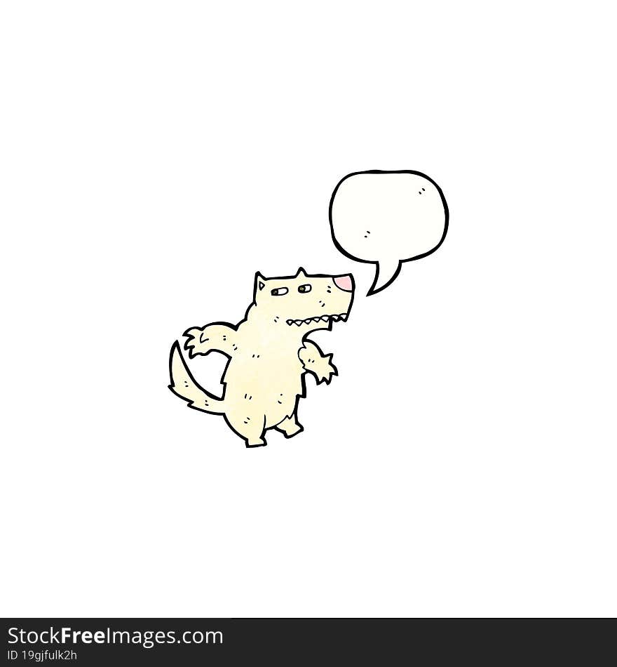 cartoon wolf with speech bubble