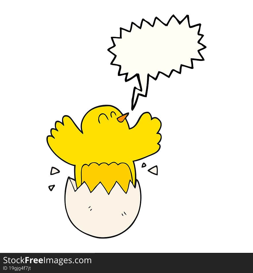 freehand drawn speech bubble cartoon hatching egg