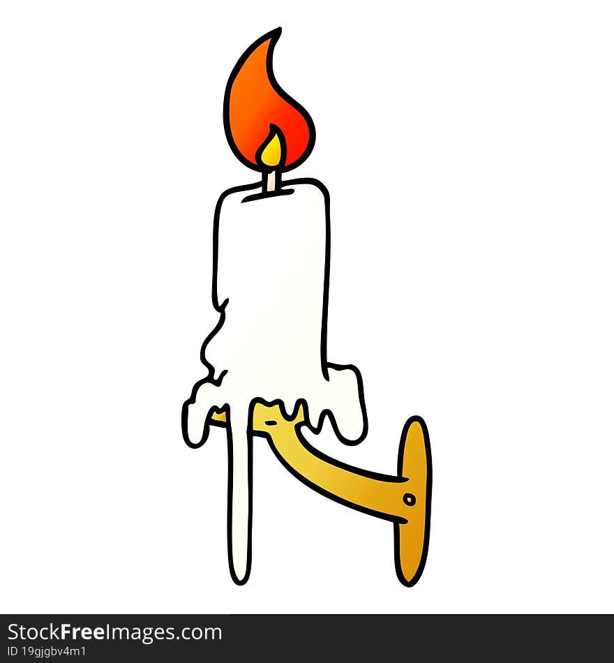 gradient cartoon doodle of a candle stick