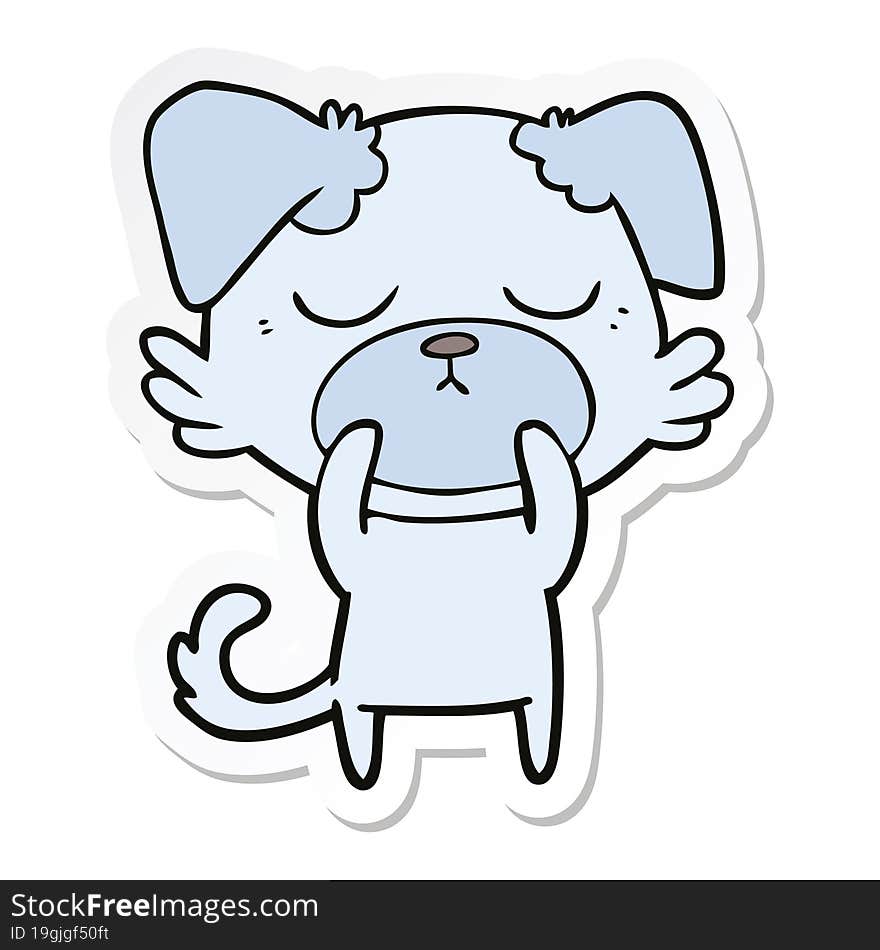 sticker of a cute cartoon dog