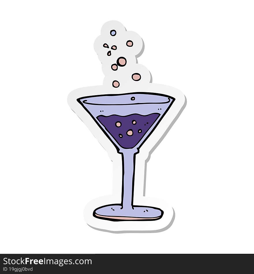 sticker of a cartoon cocktail