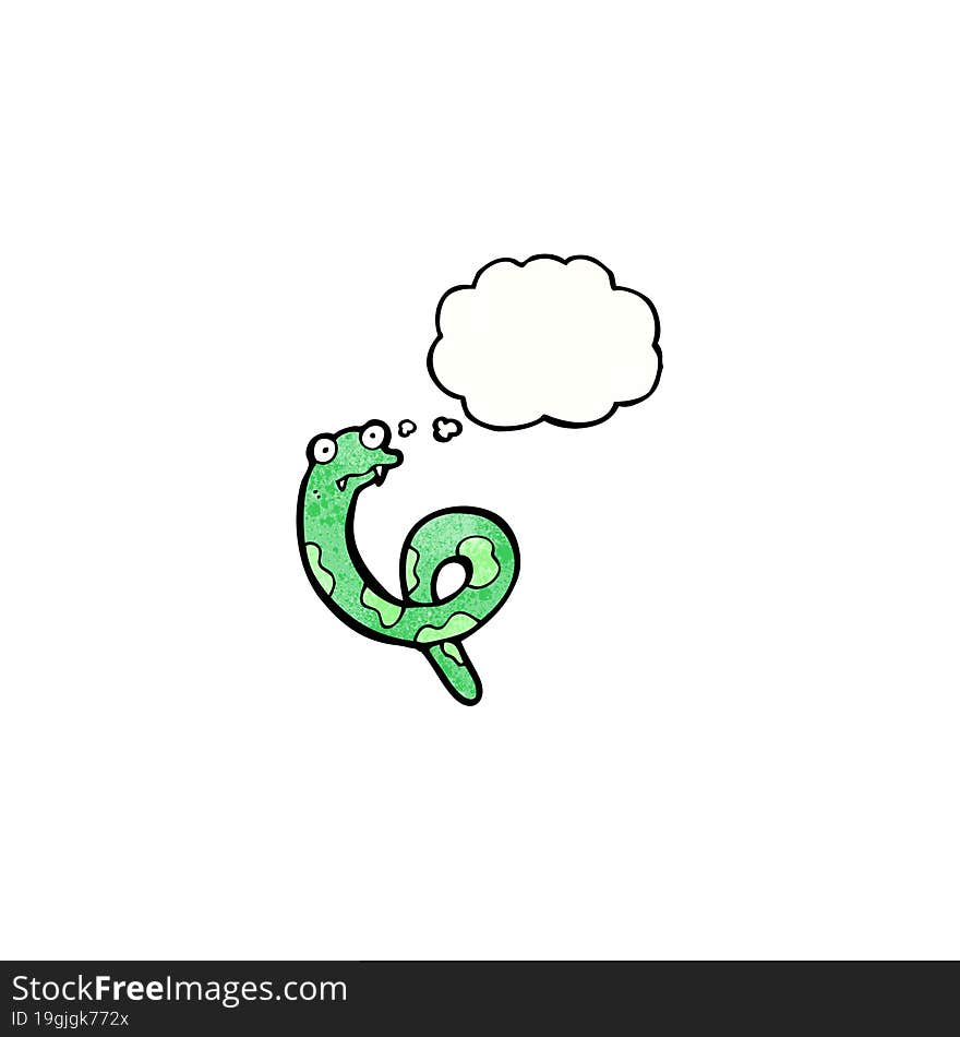 Cartoon Snake With Thought Bubble