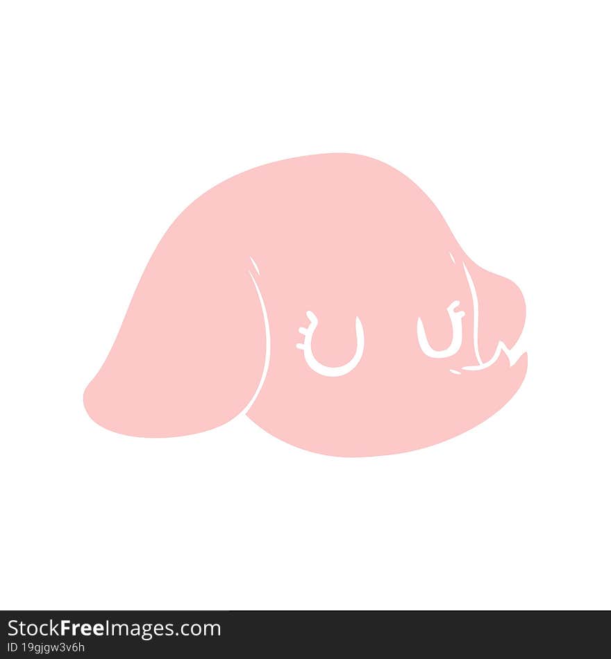 flat color style cartoon elephant face