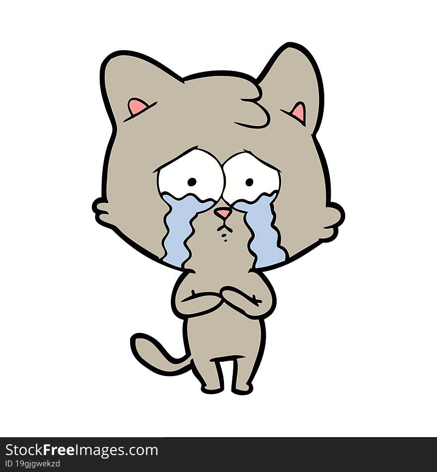 cartoon crying cat. cartoon crying cat