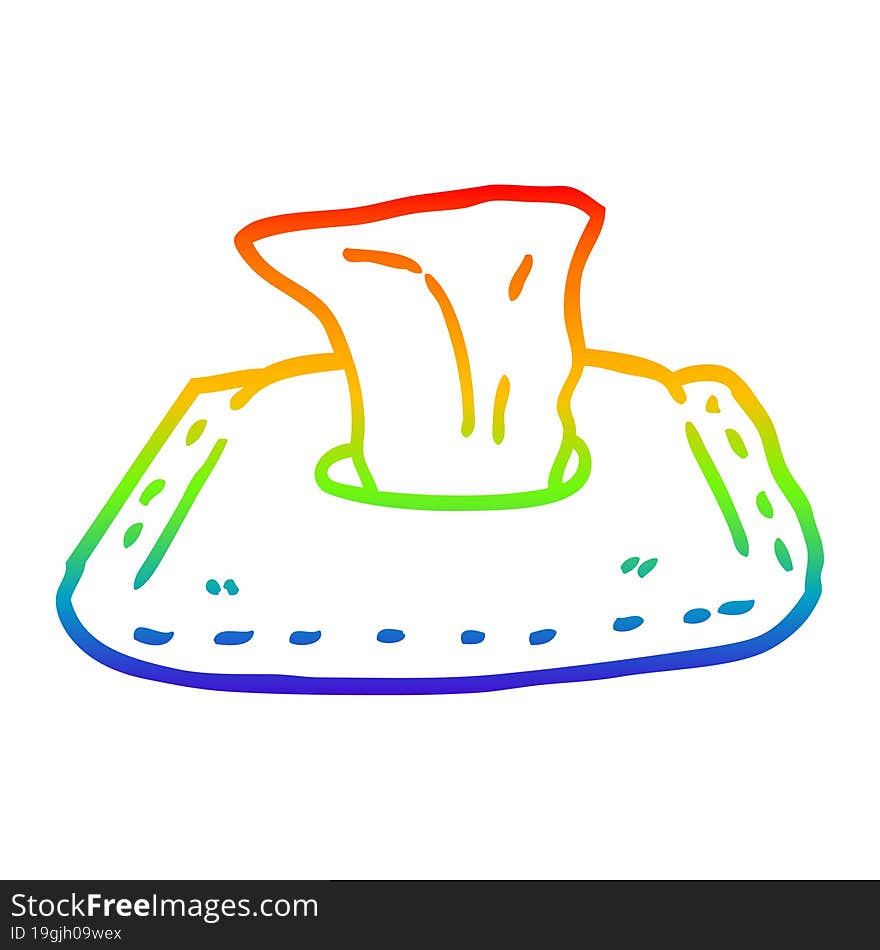 rainbow gradient line drawing cartoon toilet wipes