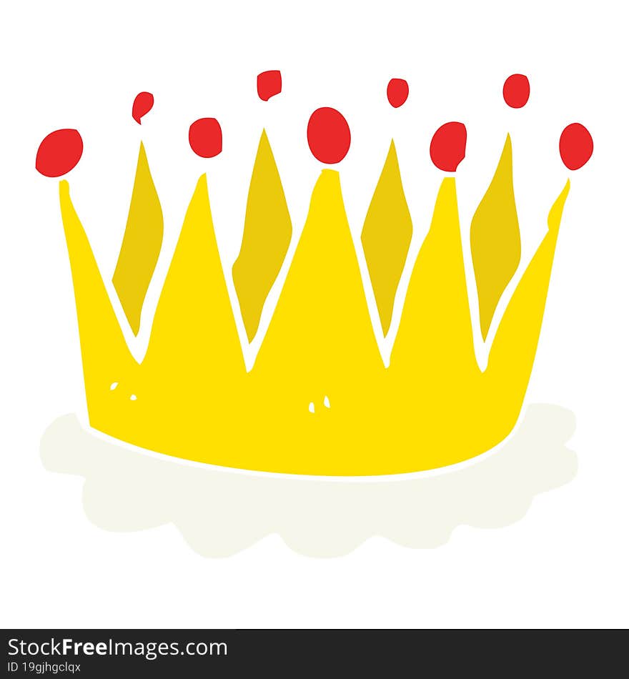 flat color illustration of a cartoon crown