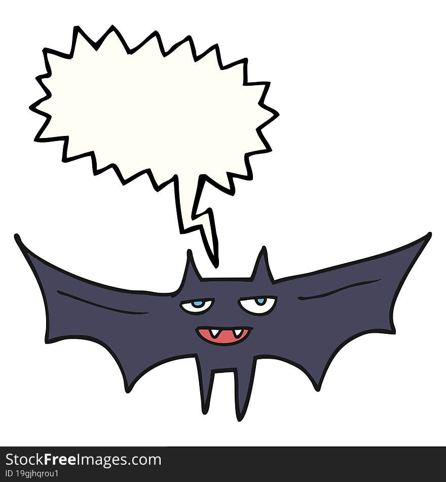 speech bubble cartoon halloween bat