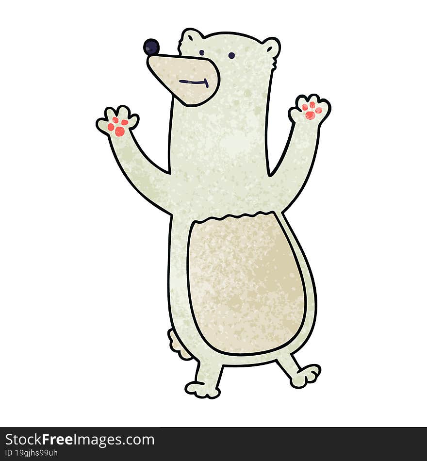 quirky hand drawn cartoon polar bear