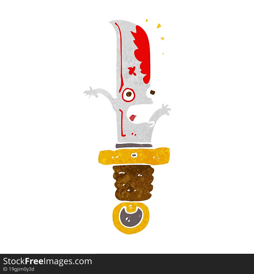 cartoon frightened knife