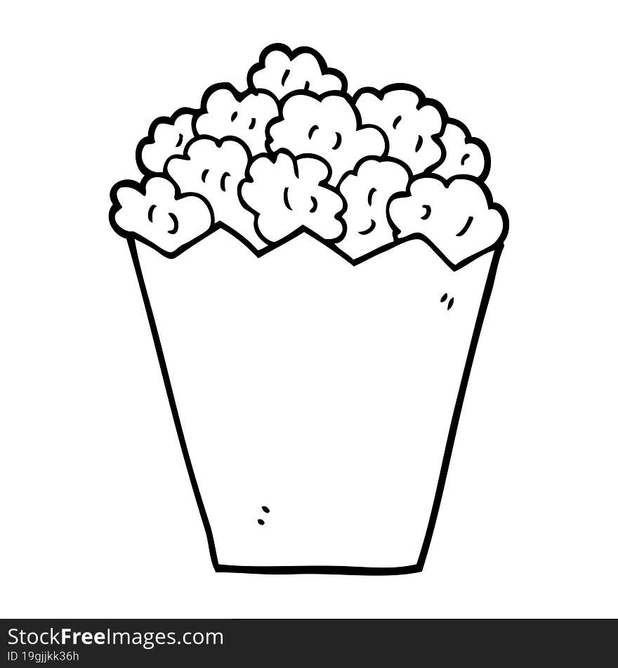 line drawing cartoon popcorn