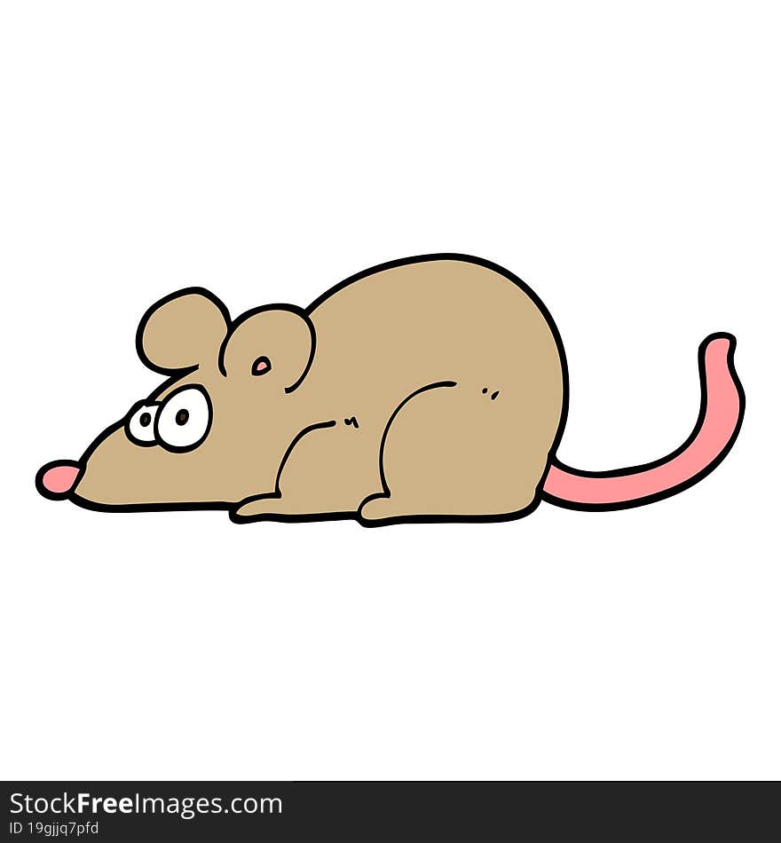 hand drawn doodle style cartoon rat