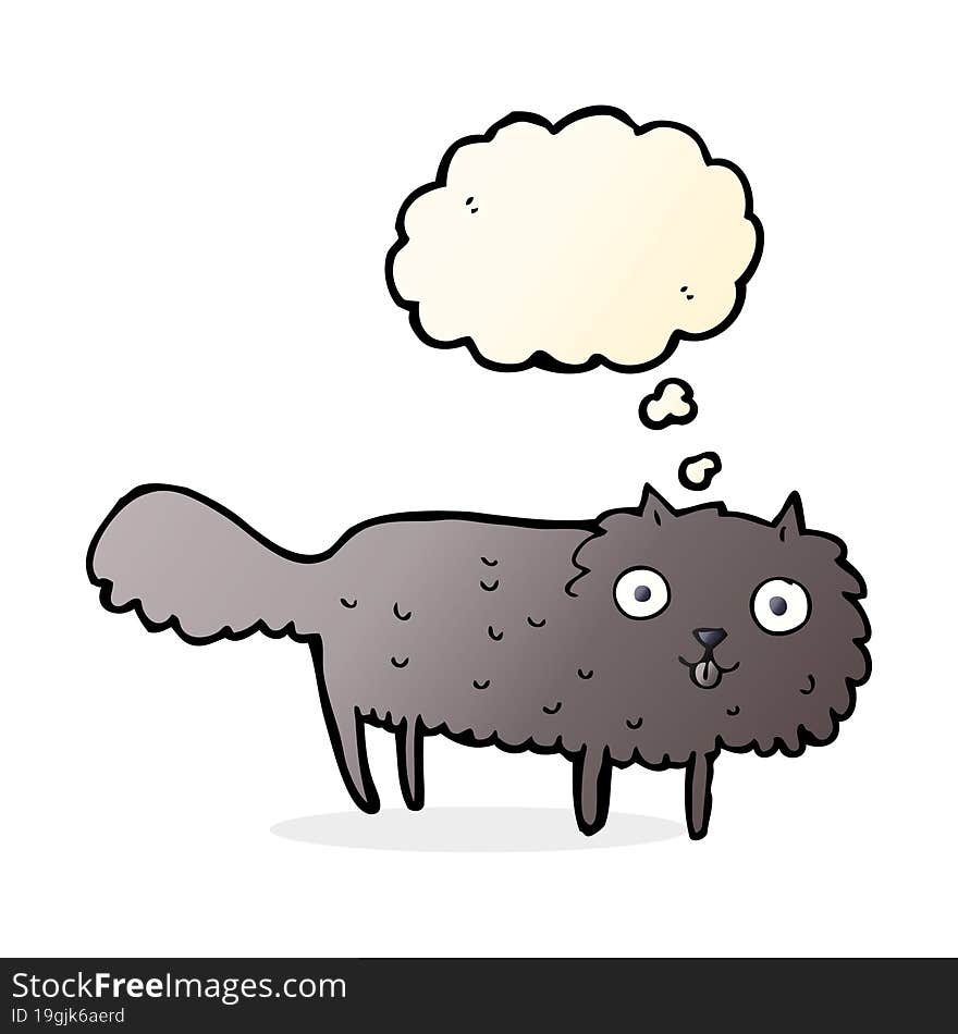 Cartoon Furry Cat With Thought Bubble