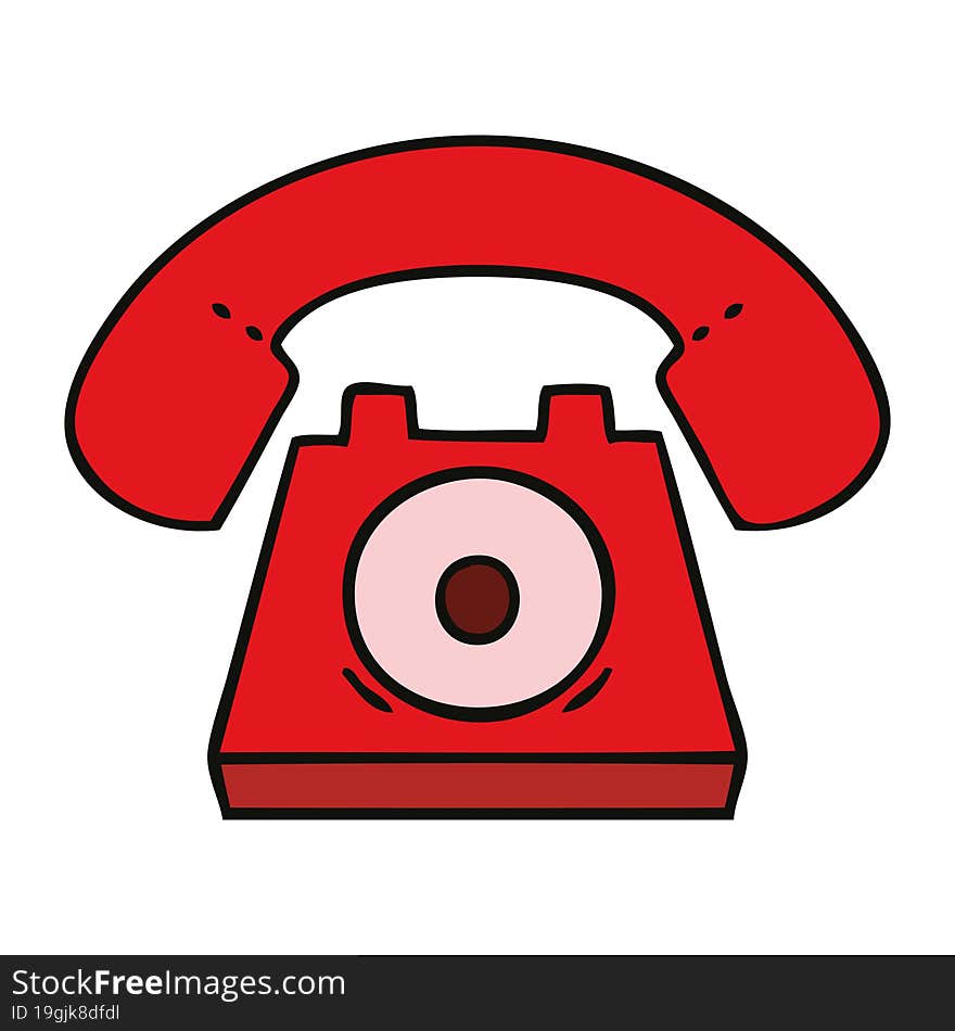 cute cartoon red telephone