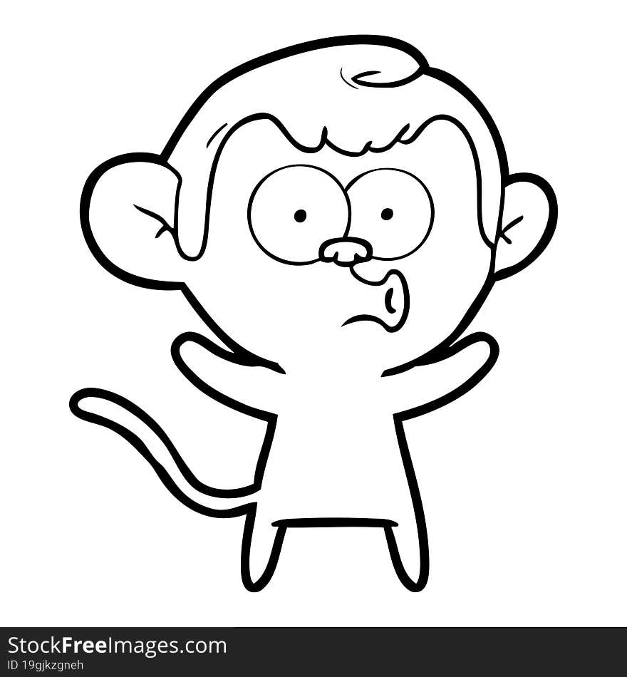 cartoon surprised monkey. cartoon surprised monkey