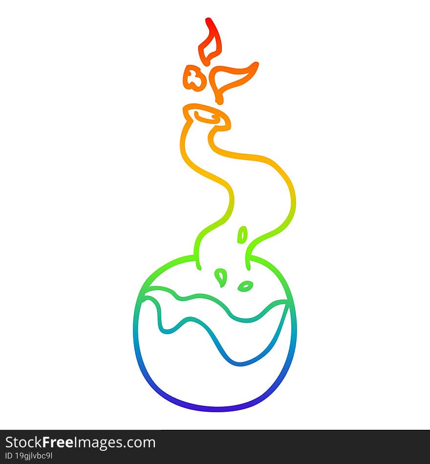 rainbow gradient line drawing of a cartoon