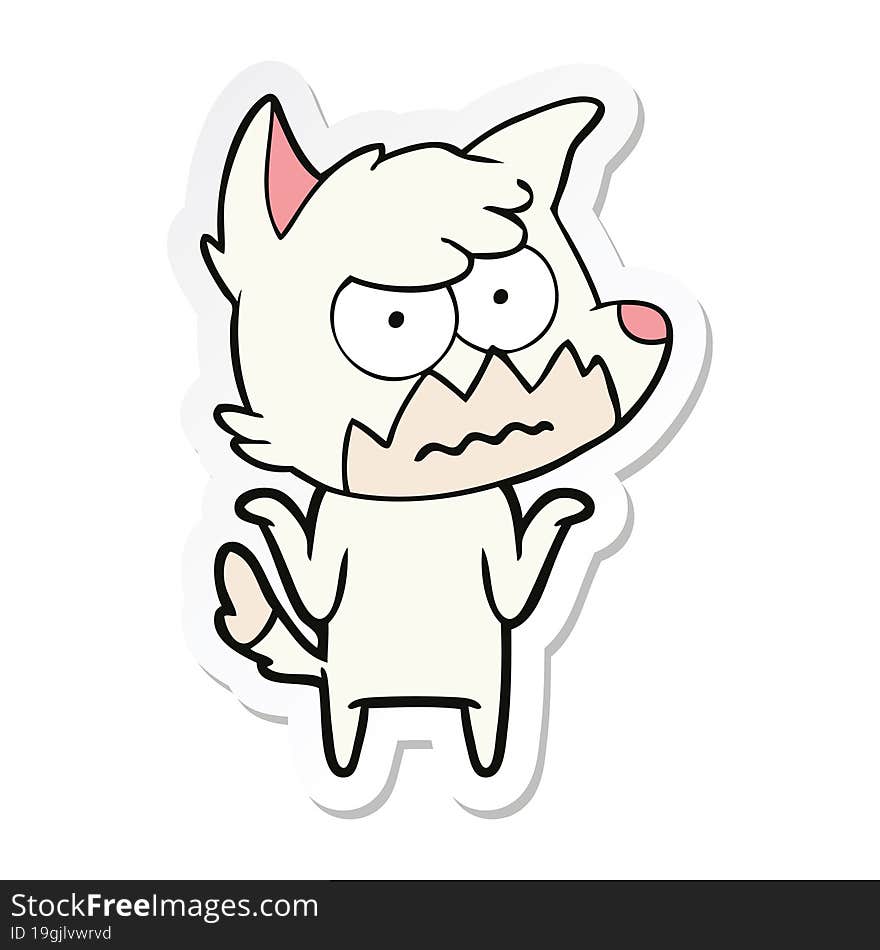 sticker of a cartoon annoyed fox