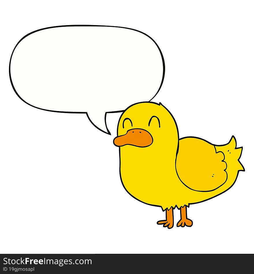 cartoon duck and speech bubble