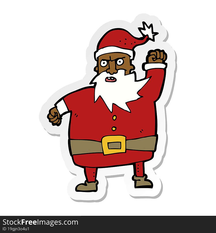 sticker of a cartoon santa claus