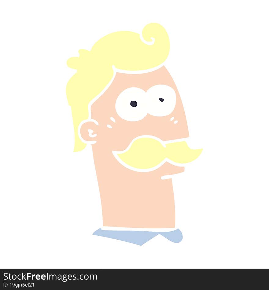 Cartoon Doodle Man With Mustache