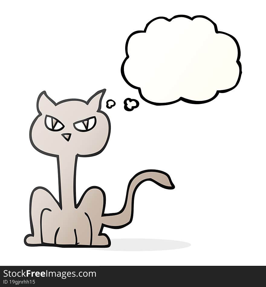 thought bubble cartoon angry cat