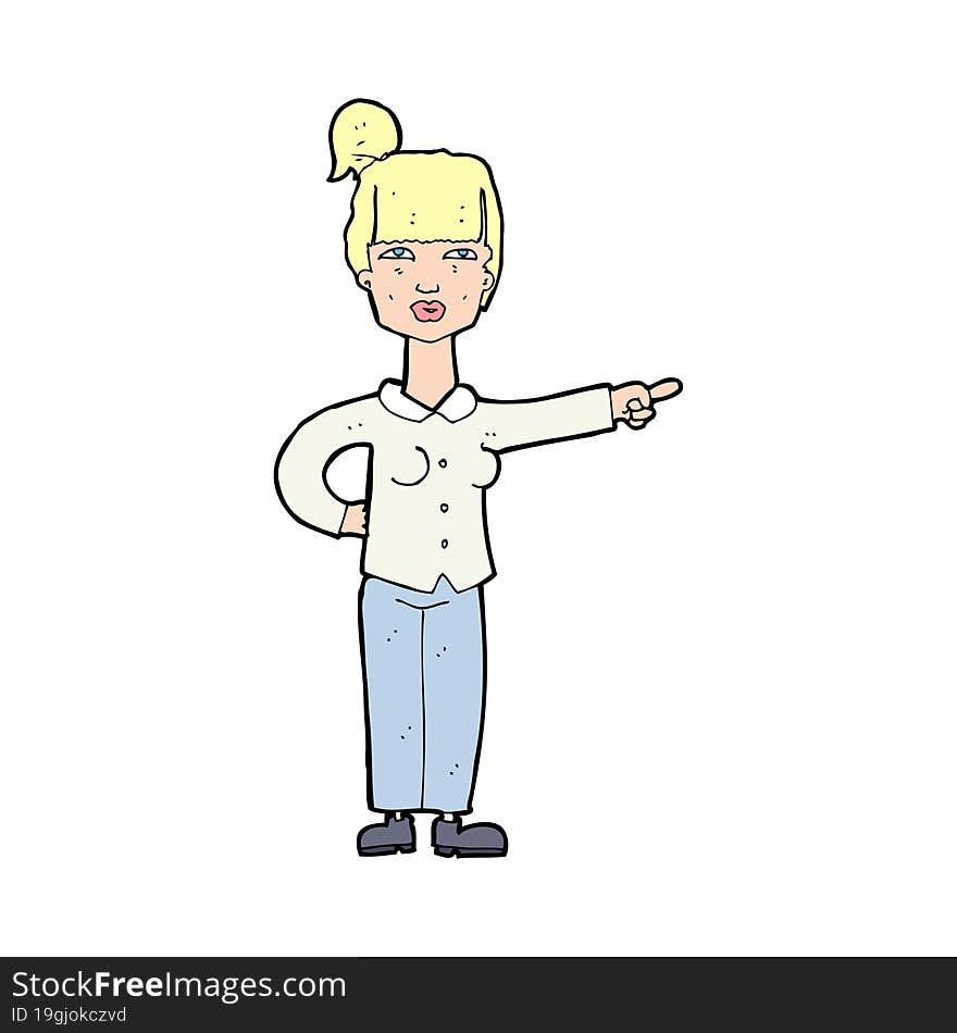 cartoon woman pointing