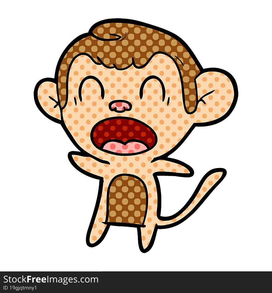 shouting cartoon monkey. shouting cartoon monkey