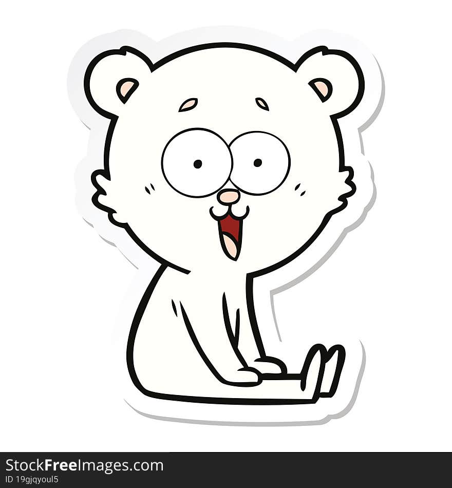 sticker of a laughing teddy  bear cartoon