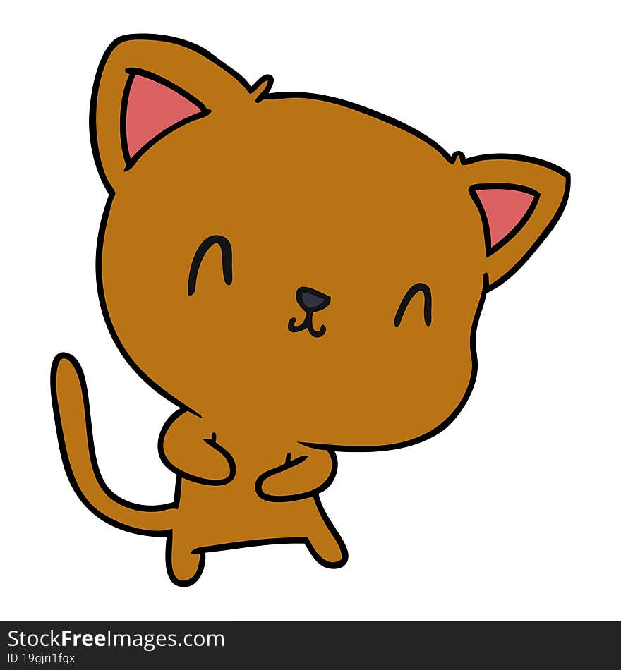 cartoon illustration of cute kawaii cat. cartoon illustration of cute kawaii cat