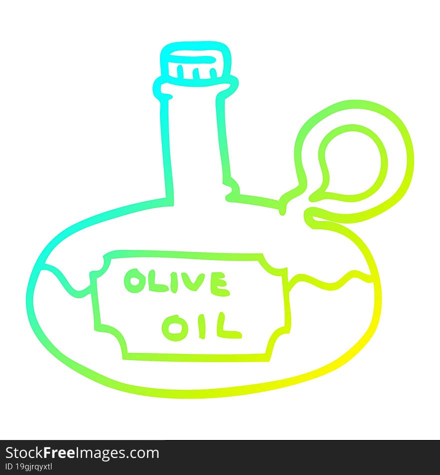 cold gradient line drawing cartoon olive oil