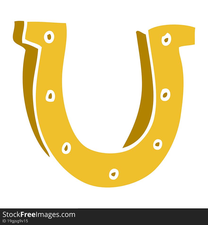 cartoon doodle gold horse shoe