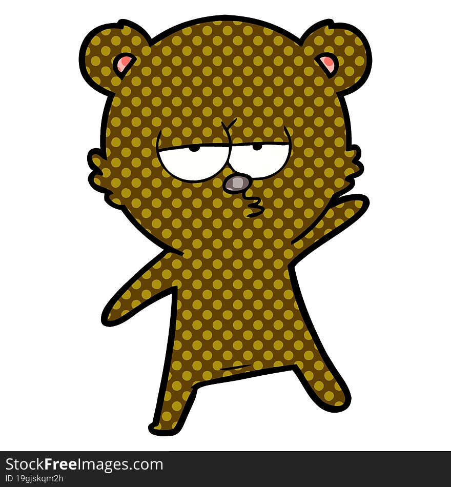 bored bear cartoon. bored bear cartoon