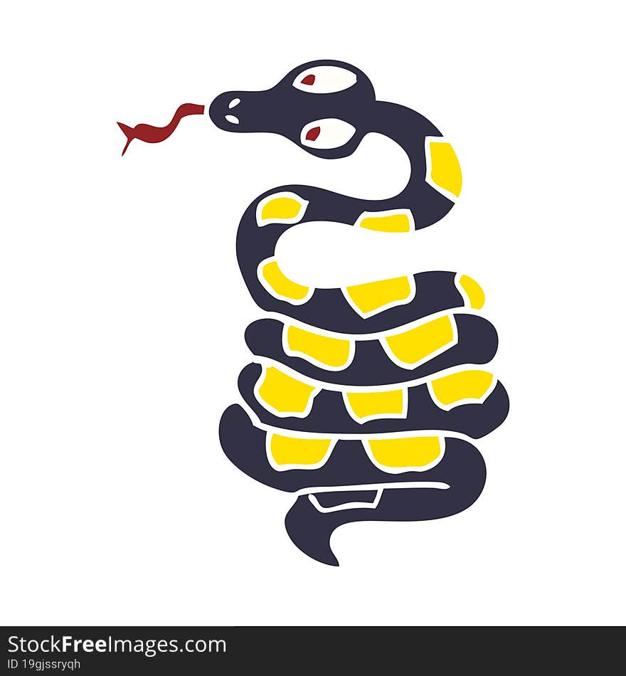 cartoon doodle poisonous snake