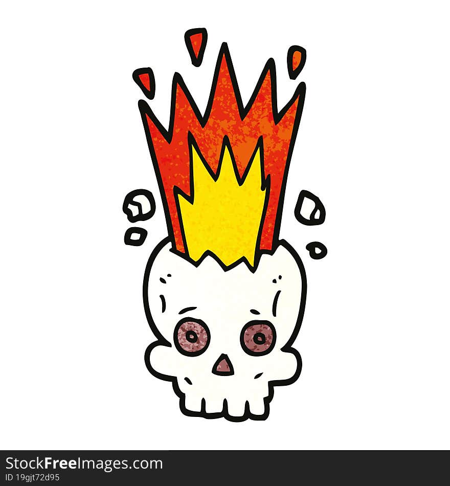 Cartoon Doodle Exploding Skull