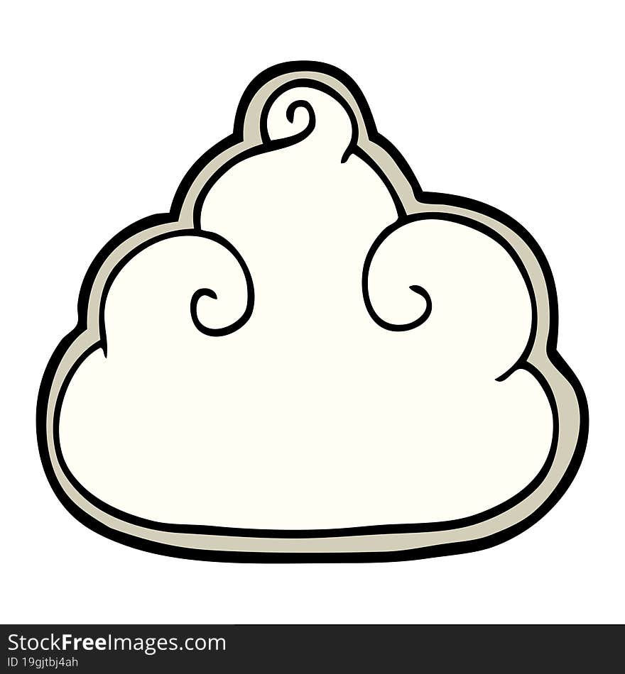 Cartoon Doodle Cloud Symbol