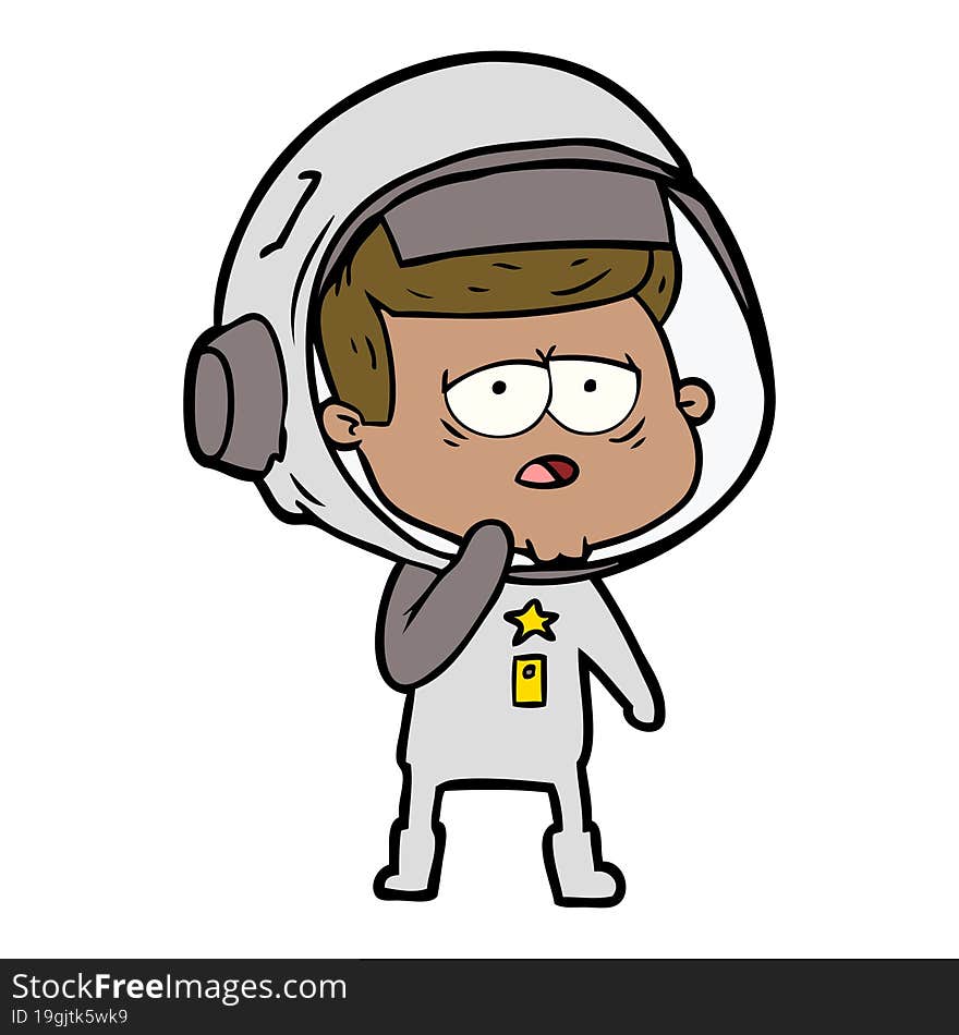 cartoon tired astronaut. cartoon tired astronaut