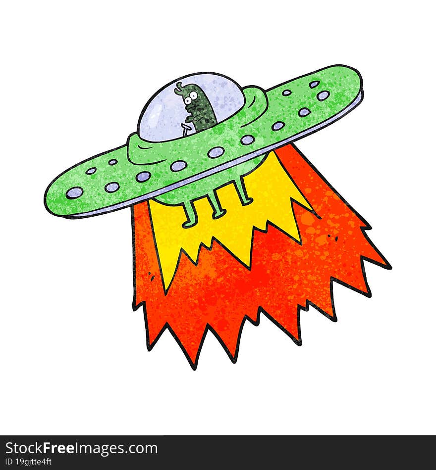 textured cartoon ufo