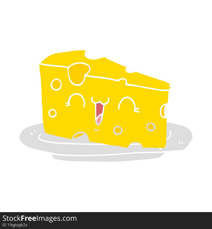 cute flat color style cartoon cheese