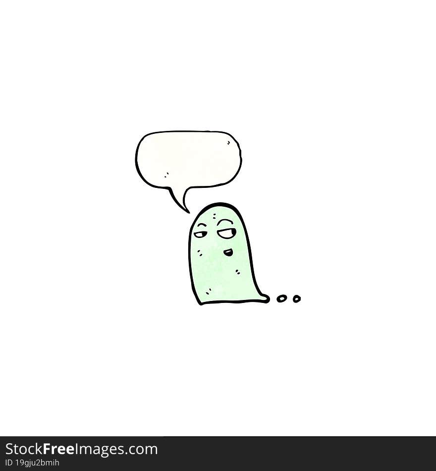 Cartoon Ghost With Speech Bubble