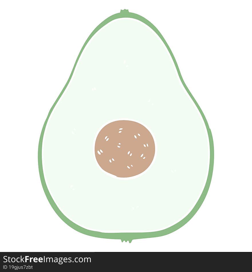 flat color style cartoon avocado