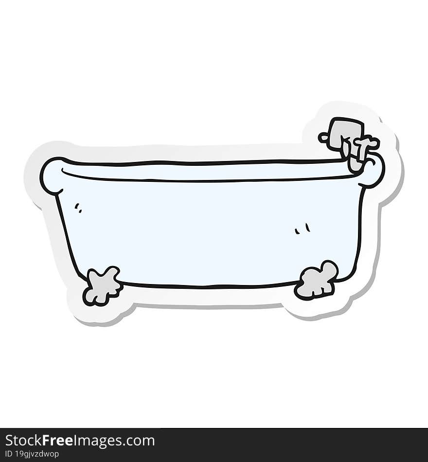 sticker of a cartoon bath