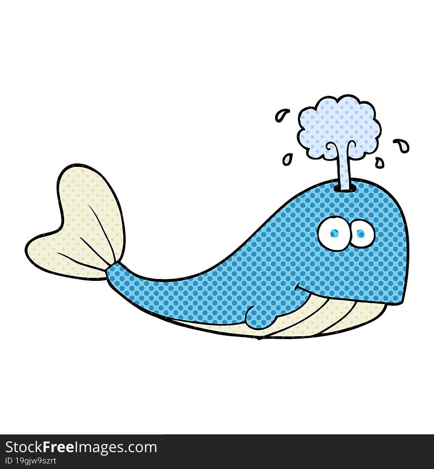 cartoon whale spouting water