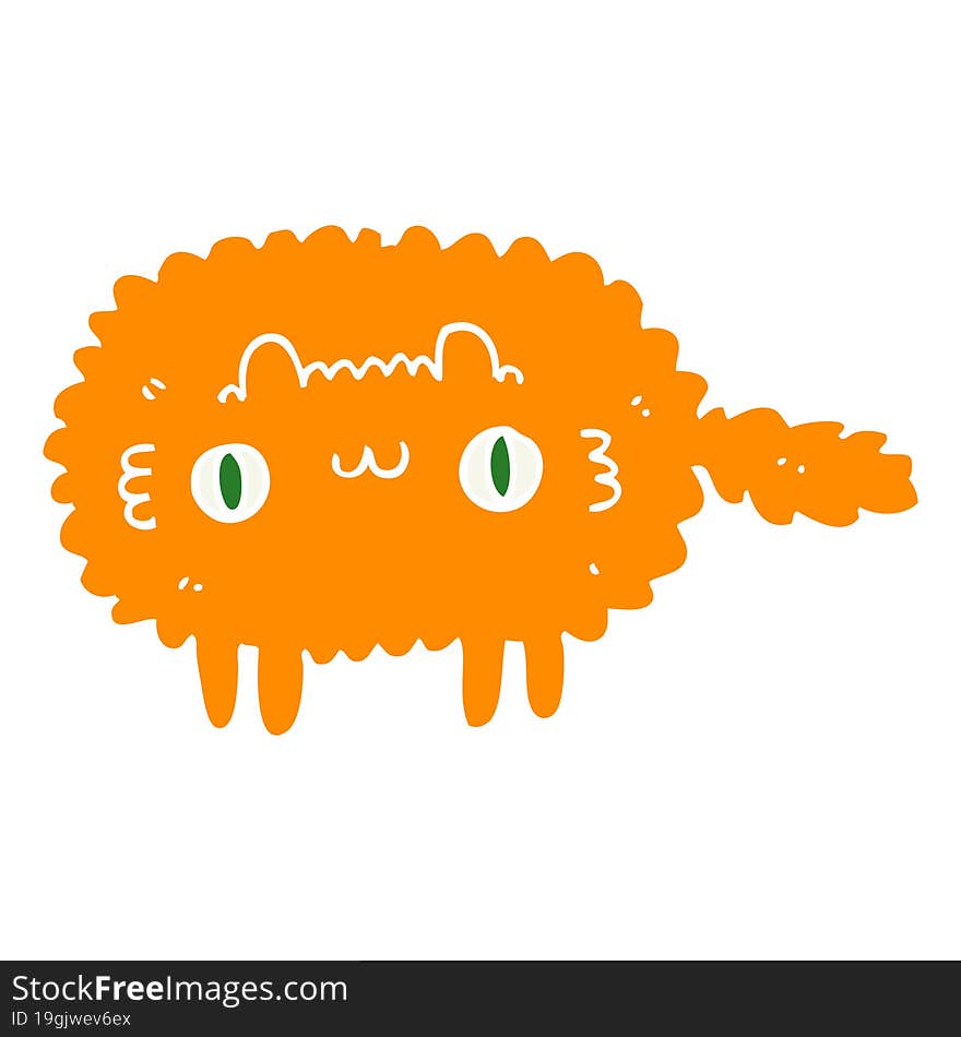 Flat Color Style Cartoon Cat