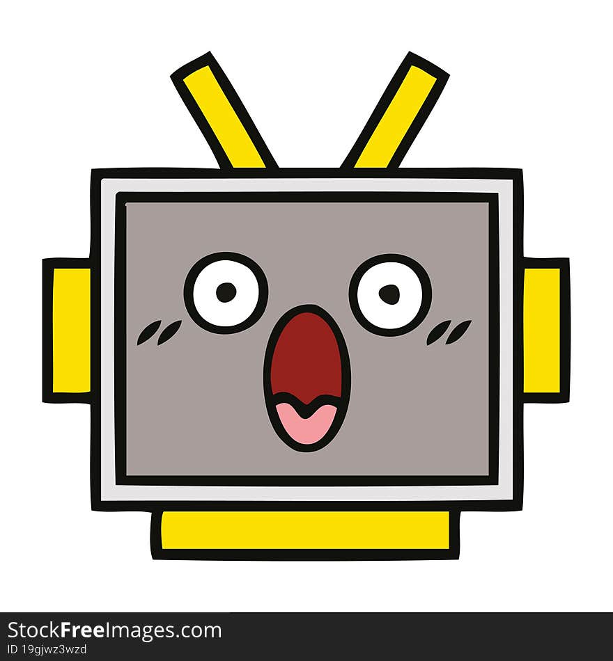 Cute Cartoon Robot Head