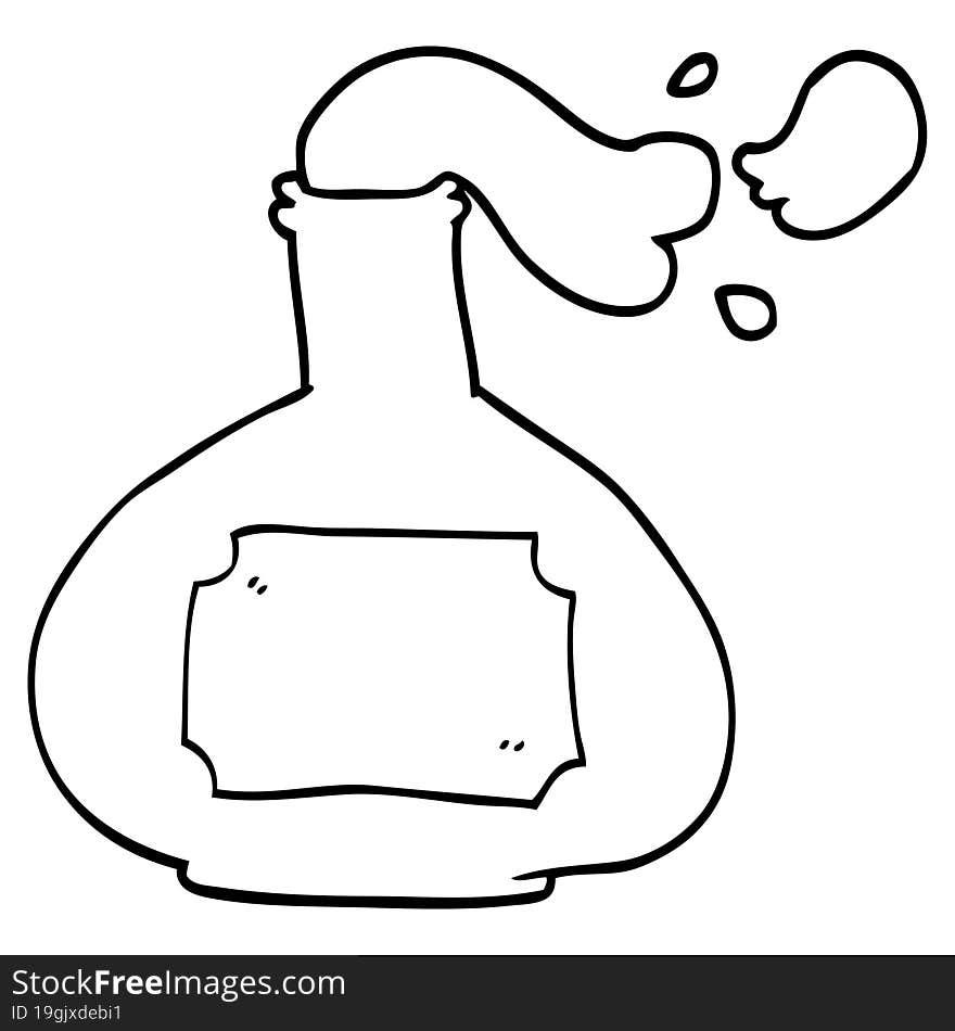 Line Drawing Cartoon Smoking Potion